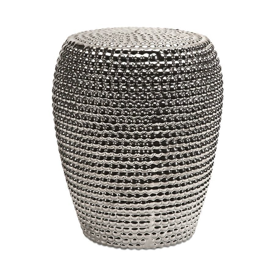 Imax Worldwide 17.75-in Metallic Ceramic Barrel Garden Stool at Lowes.com