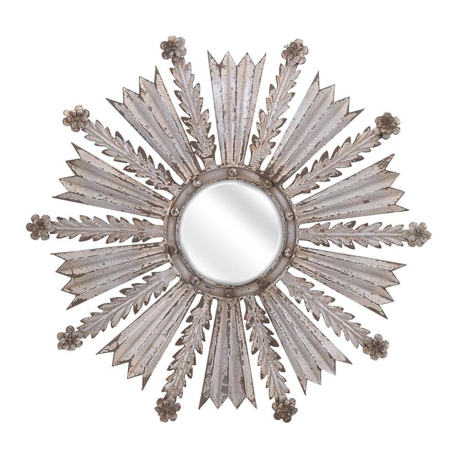 Imax Worldwide Melanie Weathered Cream Beveled Sunburst Wall Mirror at ...