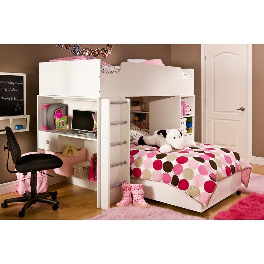 South Shore Furniture Logik Pure White Twin Over Twin Bunk Bed at