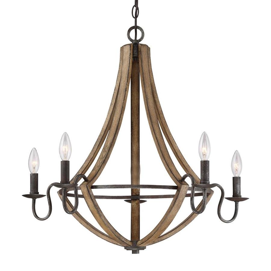 Quoizel Shire 5Light Rustic Black Transitional Candle Chandelier at