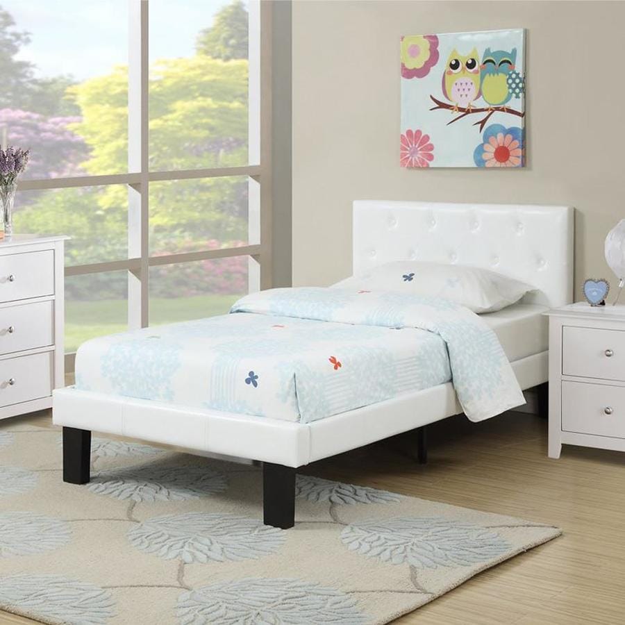 Poundex White Twin Platform Bed at Lowes.com