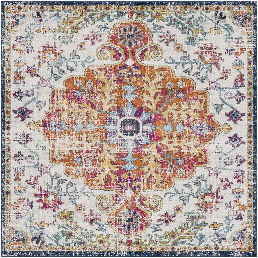 Surya Harput Beige Orange Blue Square Indoor Area Rug Common Surya Harput Beige Orange Blue Square Indoor Area Rug Common 7 X