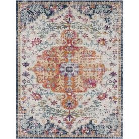 Rugs On At Lowes Surya Harput Beige Orange Blue Indoor Distressed Area Rug Common 8 X
