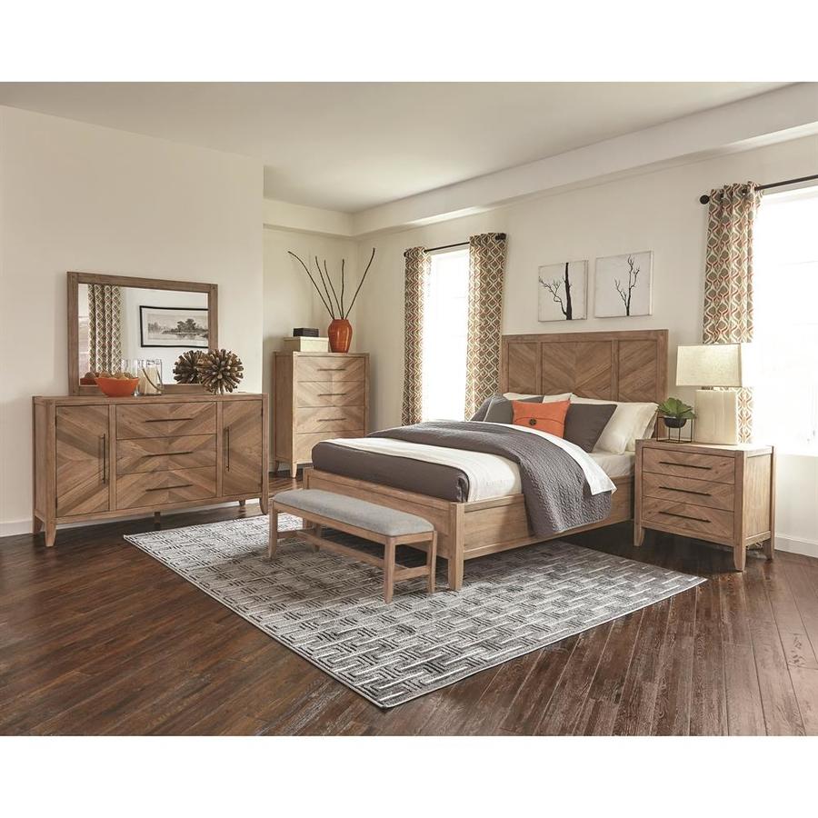 Scott Living Auburn White Washed Natural King Bedroom Set In The