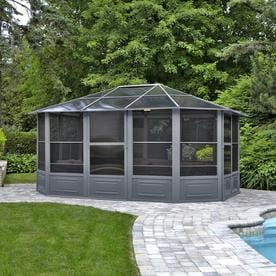 gazebo penguin all seasons solarium grey metal octagon screened gazebo exterior 15 - Metal Roof Gazebo gazebo penguin all seasons solarium grey metal octagon screened gazebo exterior 15 - Metal Roof Gazebo