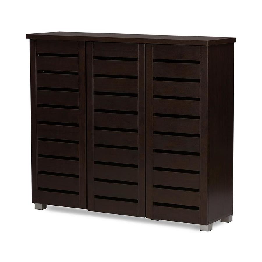 Baxton Studio Adalwin 3 Door Shoe Cabinet At Com Baxton Studio Adalwin 3 Door Shoe Cabinet