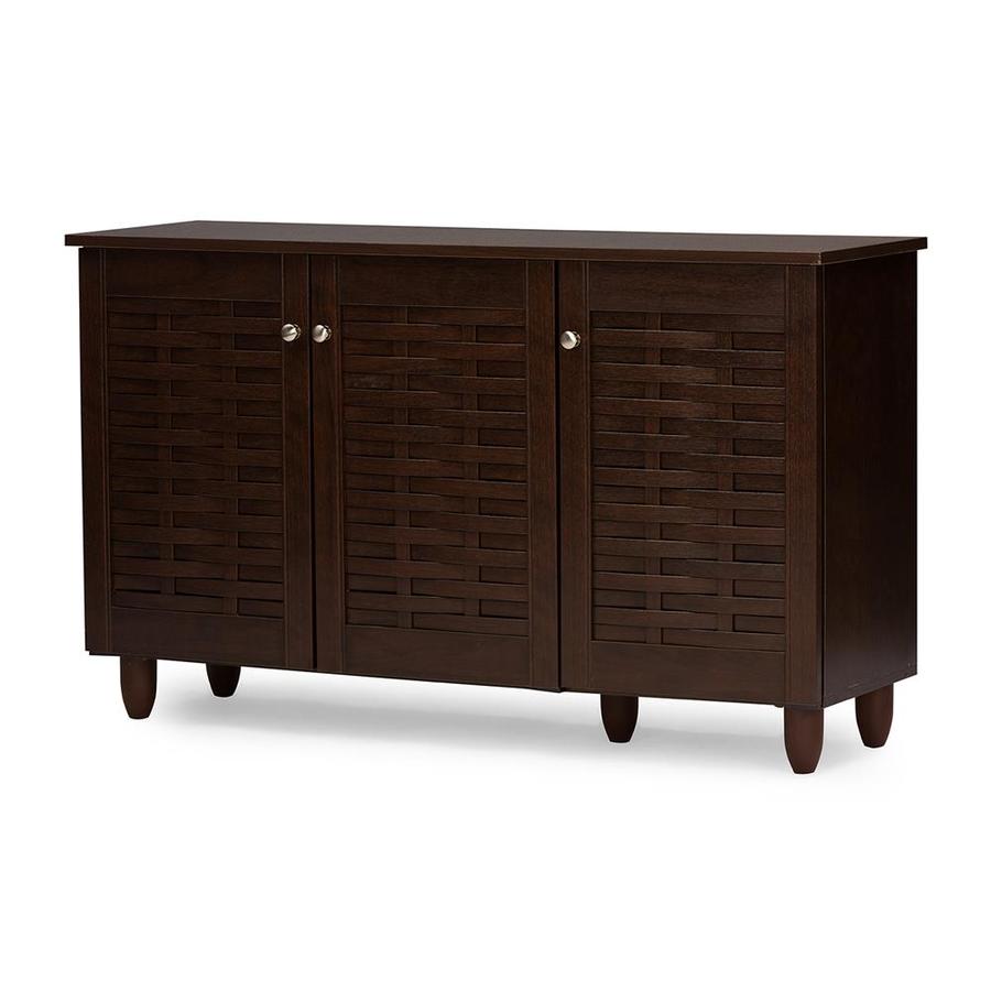 Baxton Studio Winda 3 Door Shoe Cabinet At Com Baxton Studio Winda 3 Door Shoe Cabinet