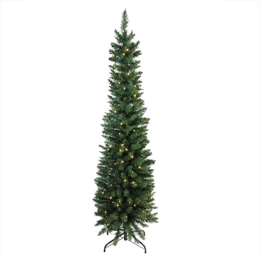 Northlight 6-ft Pre-lit Balsam Fir Slim Artificial Christmas Tree with ...