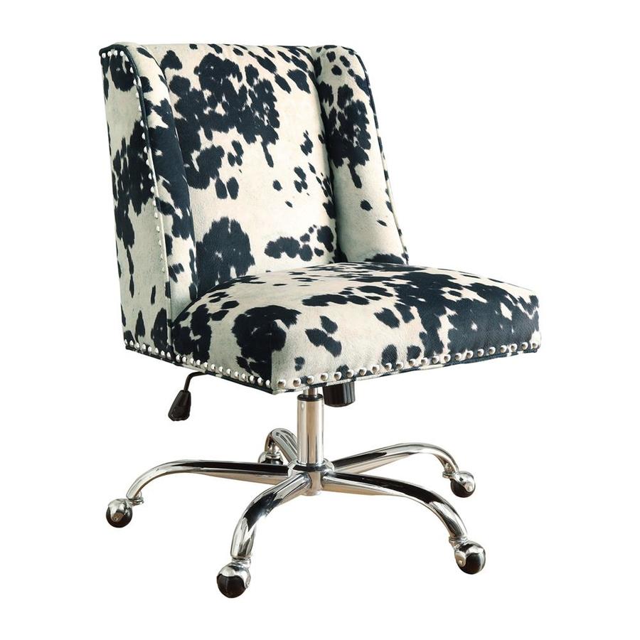 Linon Home Decor Draper Office Chair with Chrome Base and Nailheads in