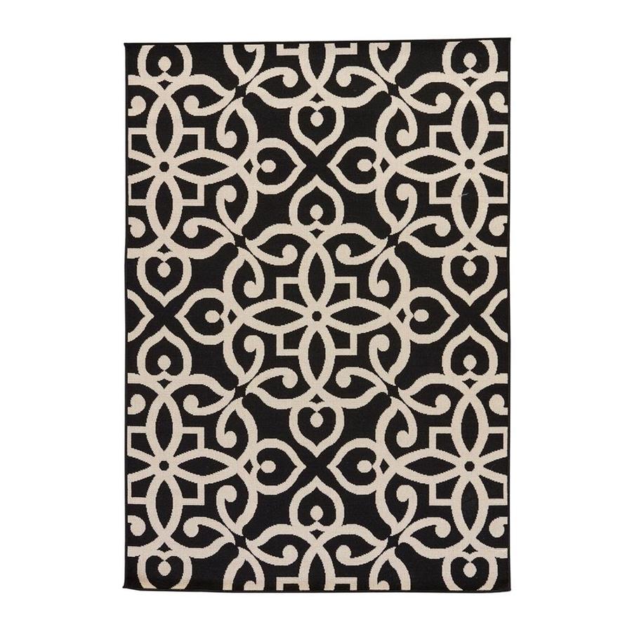 Jaipur Bloom Scrolled Black Ink Birch Outdoor Rug Indoor