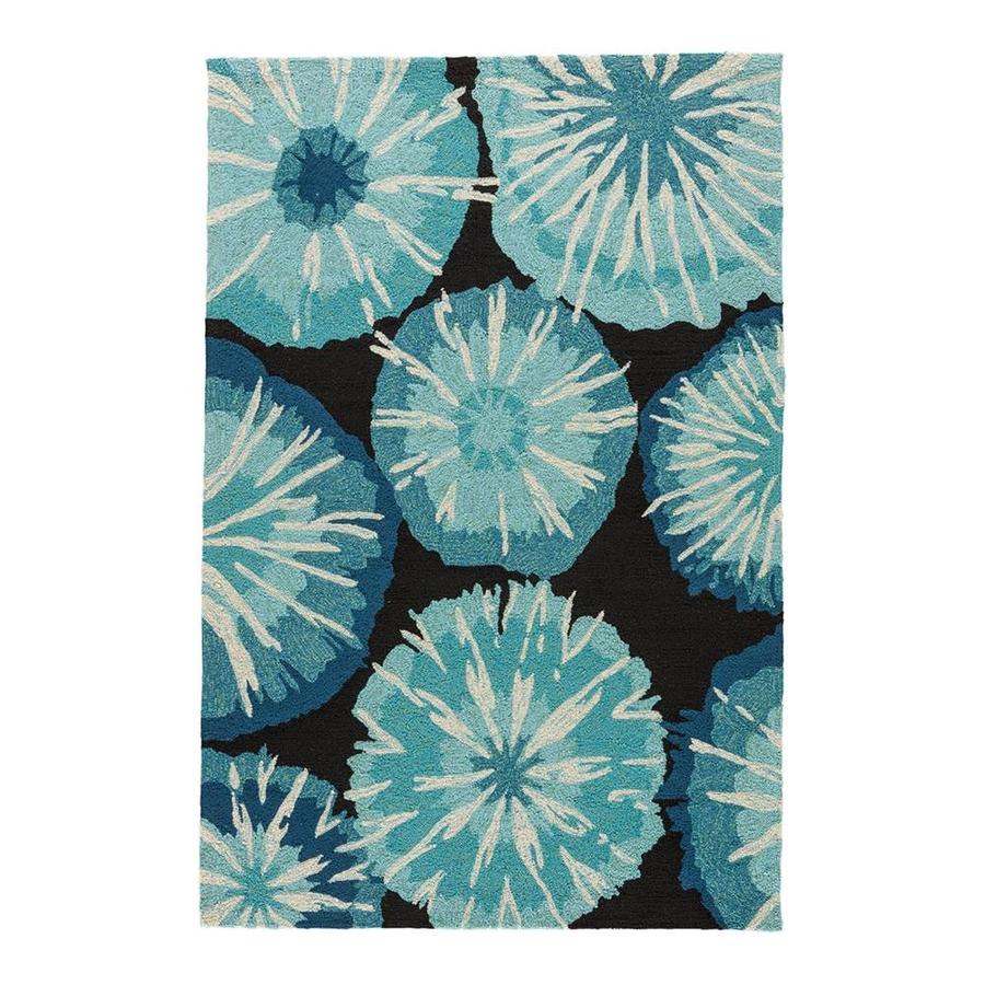 Jaipur Barcelona Starburst Pirate Black Moroccan Blue Outdoor Rug