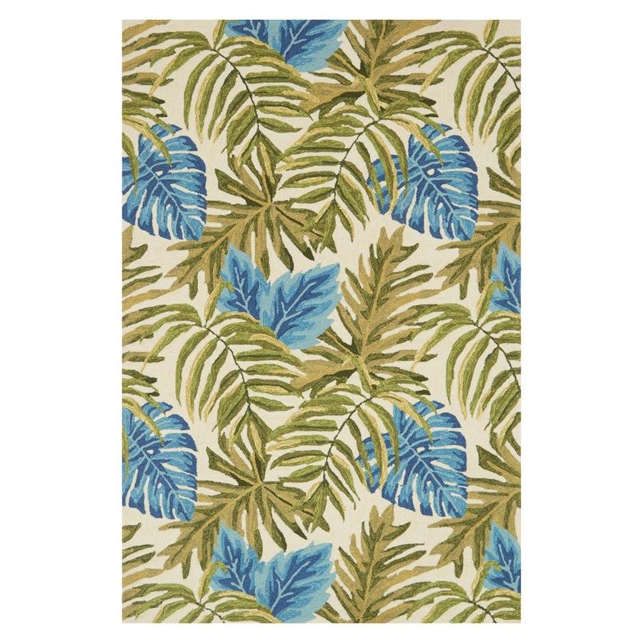 Loloi Venice Beach Ivory Green Indoor Outdoor Handcrafted Loloi Venice Beach Ivory Green Indoor Outdoor Handcrafted Coastal Area Rug Common