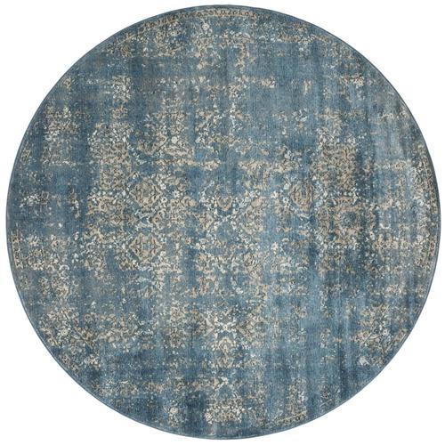 Loloi Millennium Blue/Taupe Round Indoor Distressed Area Rug