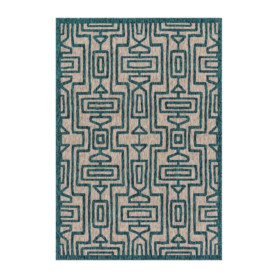 Loloi Newport Gray Teal Indoor Outdoor Area Rug Common 3 X