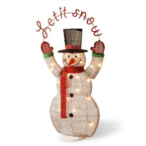 National Tree Company PreLit 36in Tinsel Snowman at