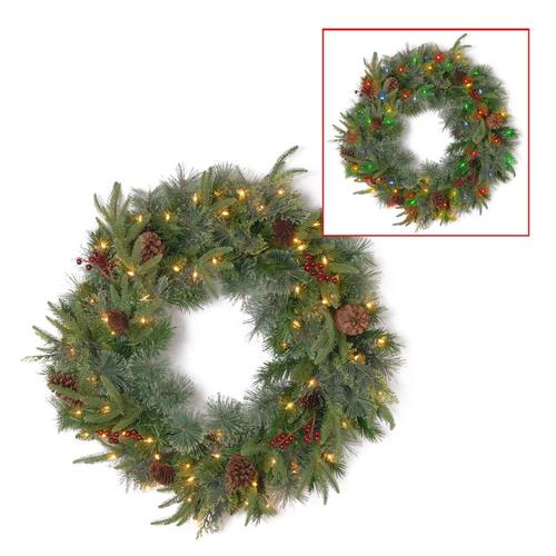 National Tree Company 24in PreLit Colonial Wreath with Battery