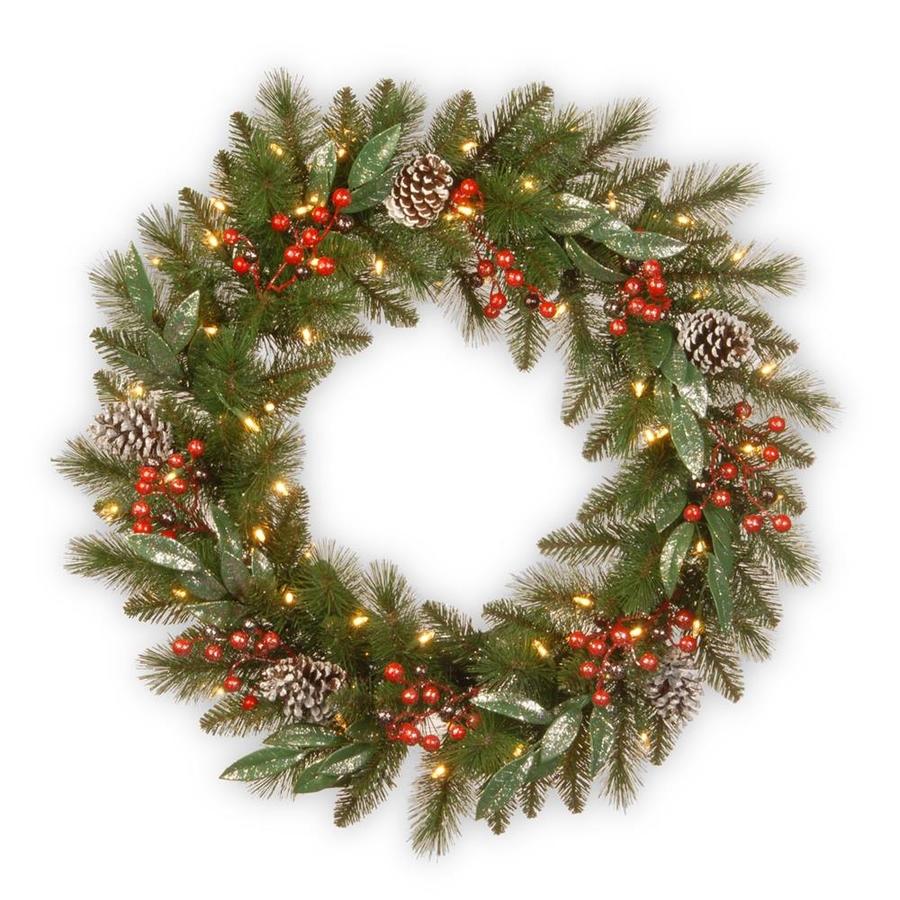 national tree company wreaths national tree company 30in prelit batteryoperated frosted green winterberry artificial shop national tree company wreaths national tree company 30in prelit batteryoperated frosted green winterberry artificial shop