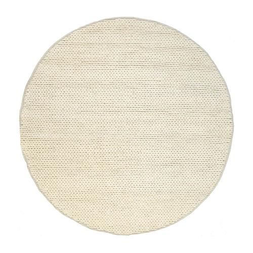 nuLOOM Textures White Round Indoor Handcrafted Area Rug 6 x 6