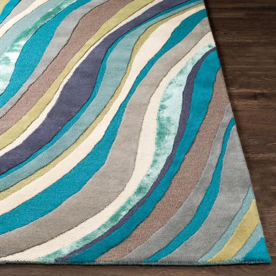 Surya Lounge 8 x 10 Teal Indoor Geode Industrial Handcrafted Area Rug ...