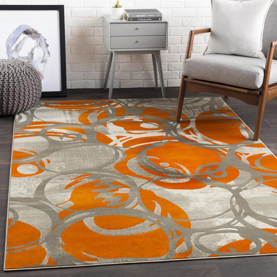 Surya Jax 8 x 10 Burnt Orange Indoor Abstract Industrial Area Rug in ...