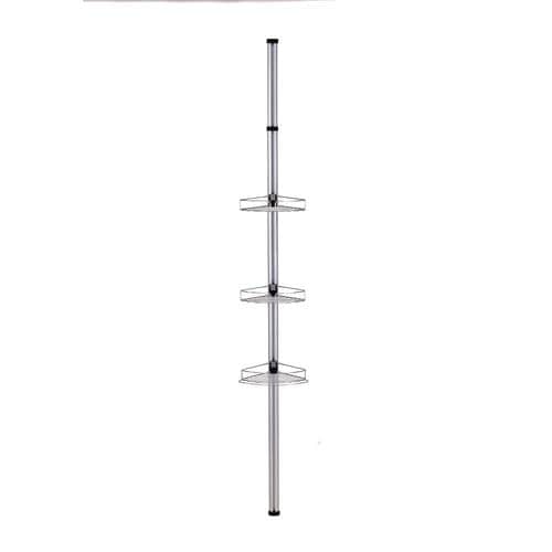 ORE International 85 In. Tall Metal Telescopic Bathroom Pole with 3
