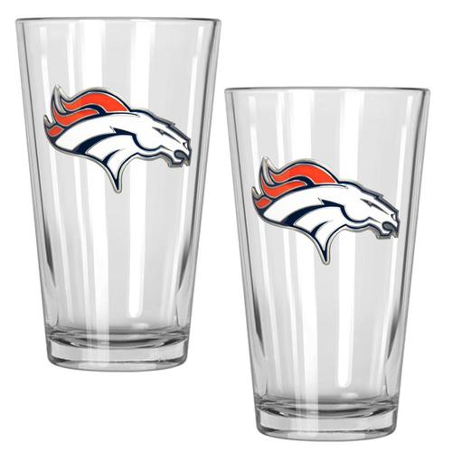 GREAT AMERICAN Denver Broncos Pint Glass Set in the Drinkware ...