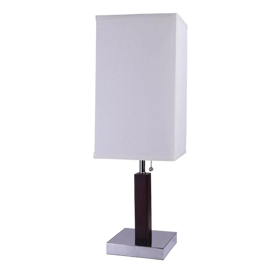 Ore International 26 In Espresso Table Lamp With Fabric Shade At