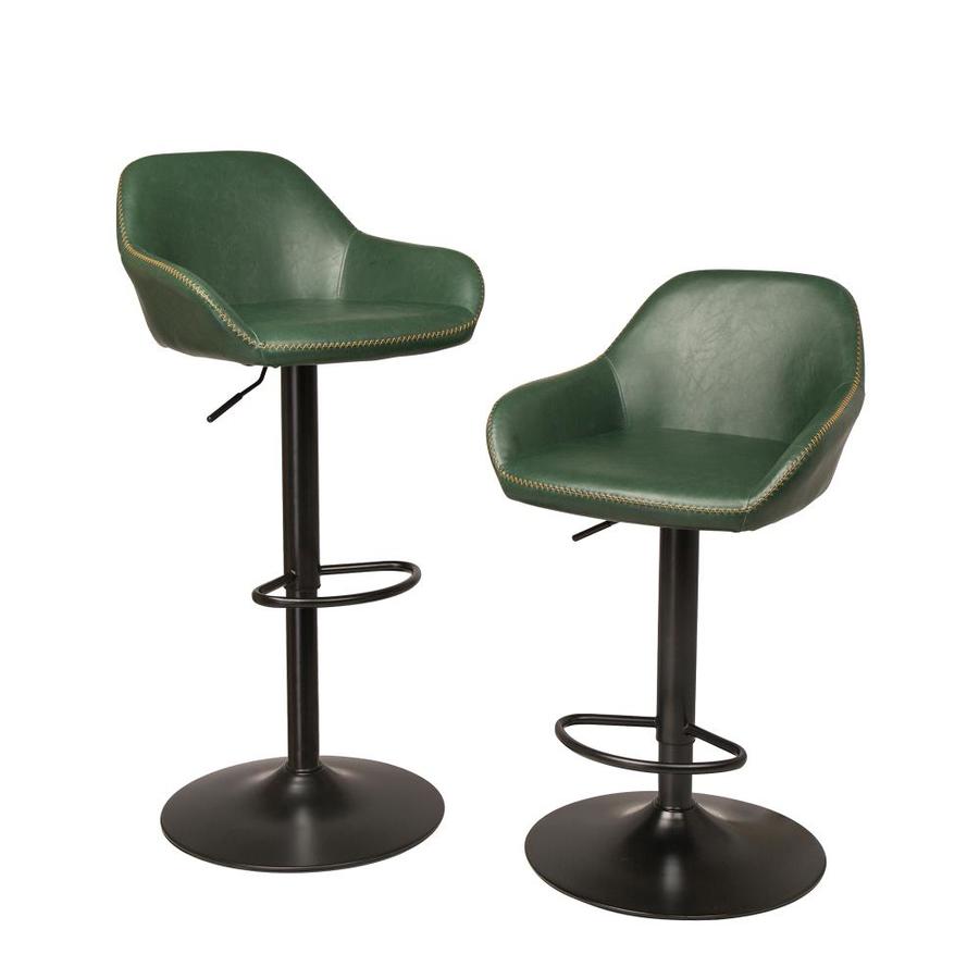 Glitzhome Bar Stool Set Of 2 Green Tall 36 In And Up At Lowes Com