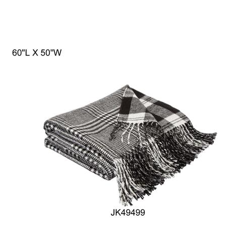 Glitzhome Black and White 60in W Acrylic Throw at