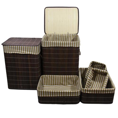 ORE International 6 Inch(Es) Bamboo Hamper and Basket Set