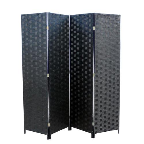 ORE International 4-Panel Black Paper Folding Indoor Privacy Screen at ...