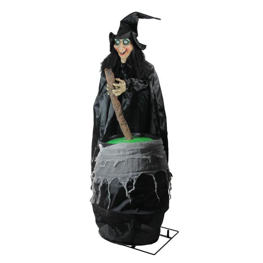 Northlight 5.5-ft Lighted Witch and Cauldron Animated Halloween ...