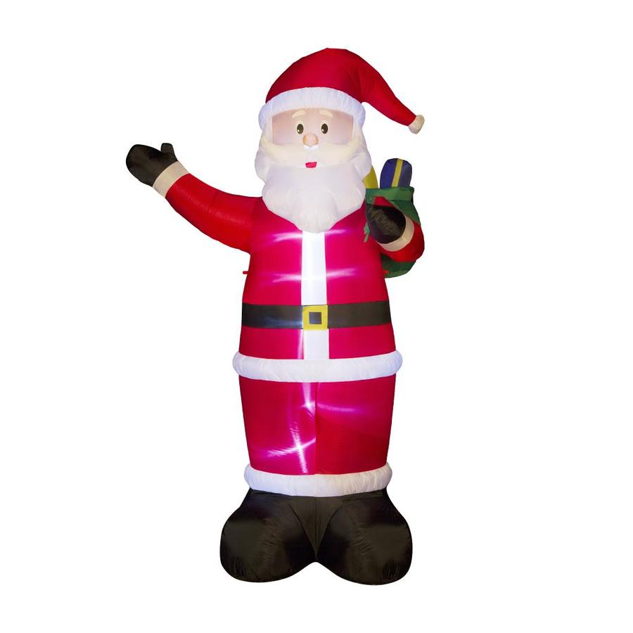 Glitzhome 11.81ft Lighted Santa Christmas Inflatable in the Christmas