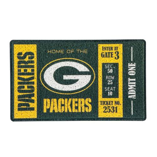 Team Sports America Green Bay Packers Green Rectangular Door Mat