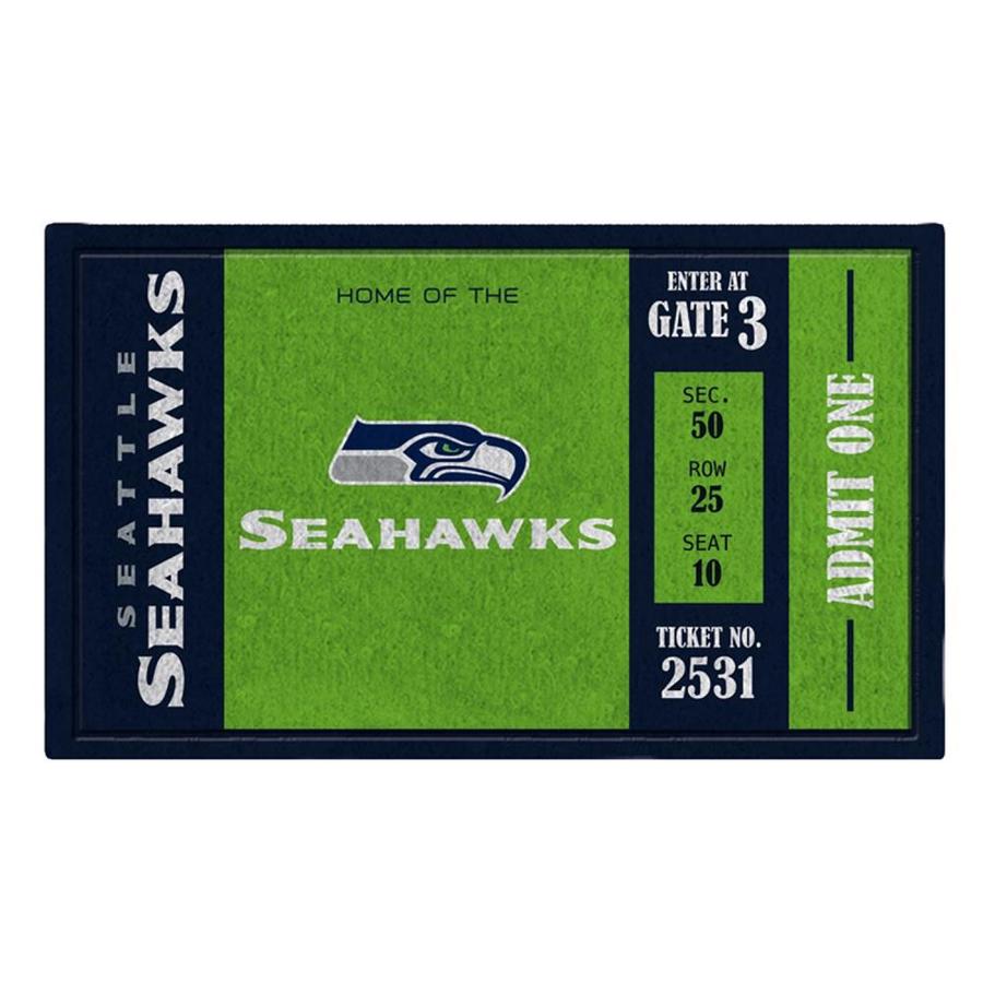 Team Sports America Seattle Seahawks Blue Rectangular Door Mat