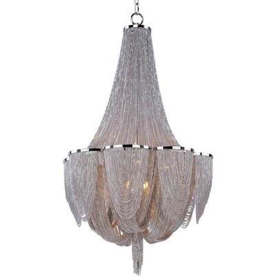 Maxim Lighting Chantilly 10-Light Polished Nickel Glam Chandelier Maxim Lighting Chantilly 10-Light Polished Nickel Glam Chandelier