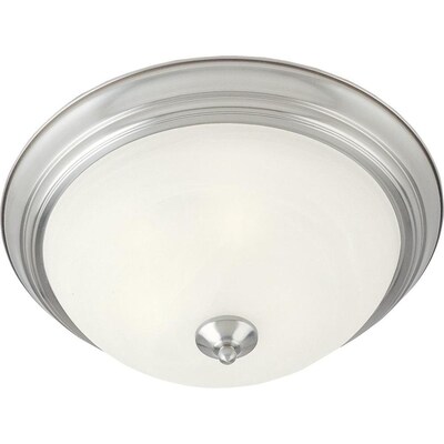 Maxim Lighting Essentials 11.5-in Satin Nickel Transitional Incandescent Flush Mount Light Maxim Lighting Essentials 11.5-in Satin Nickel Transitional Incandescent Flush Mount Light