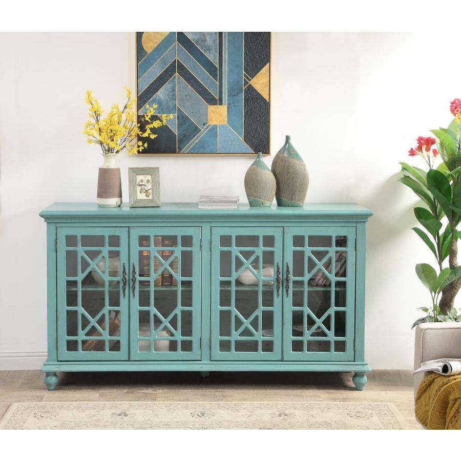 Coast to Coast Bayberry Blue Rub-through Craftsman Console Table in the ...