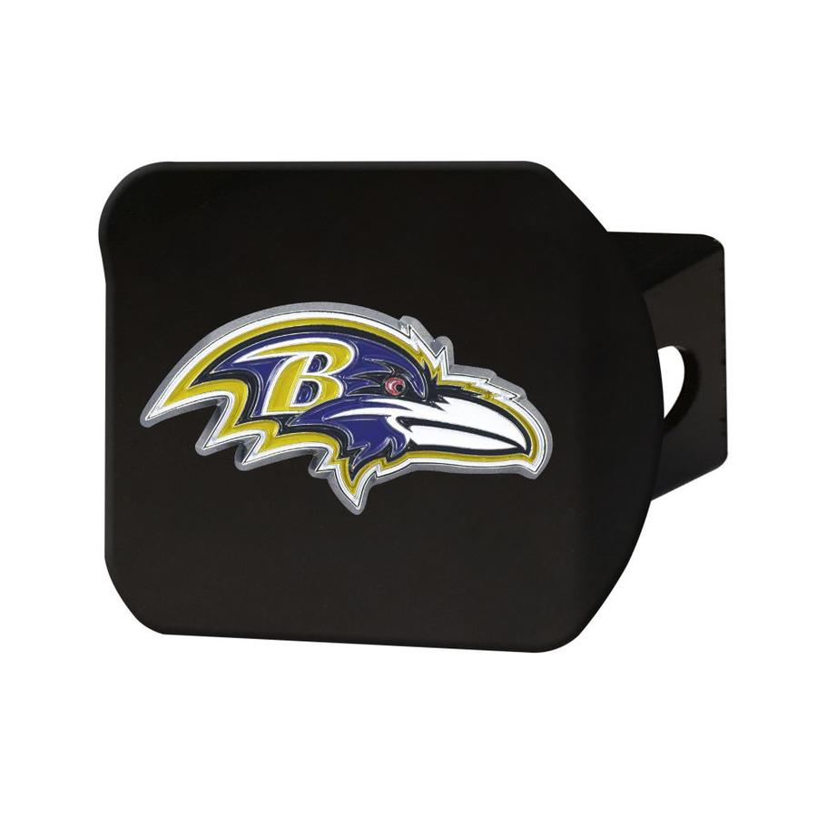 FANMATS Baltimore Ravens 3D Metal Color Emblem on Black Hitch Cover