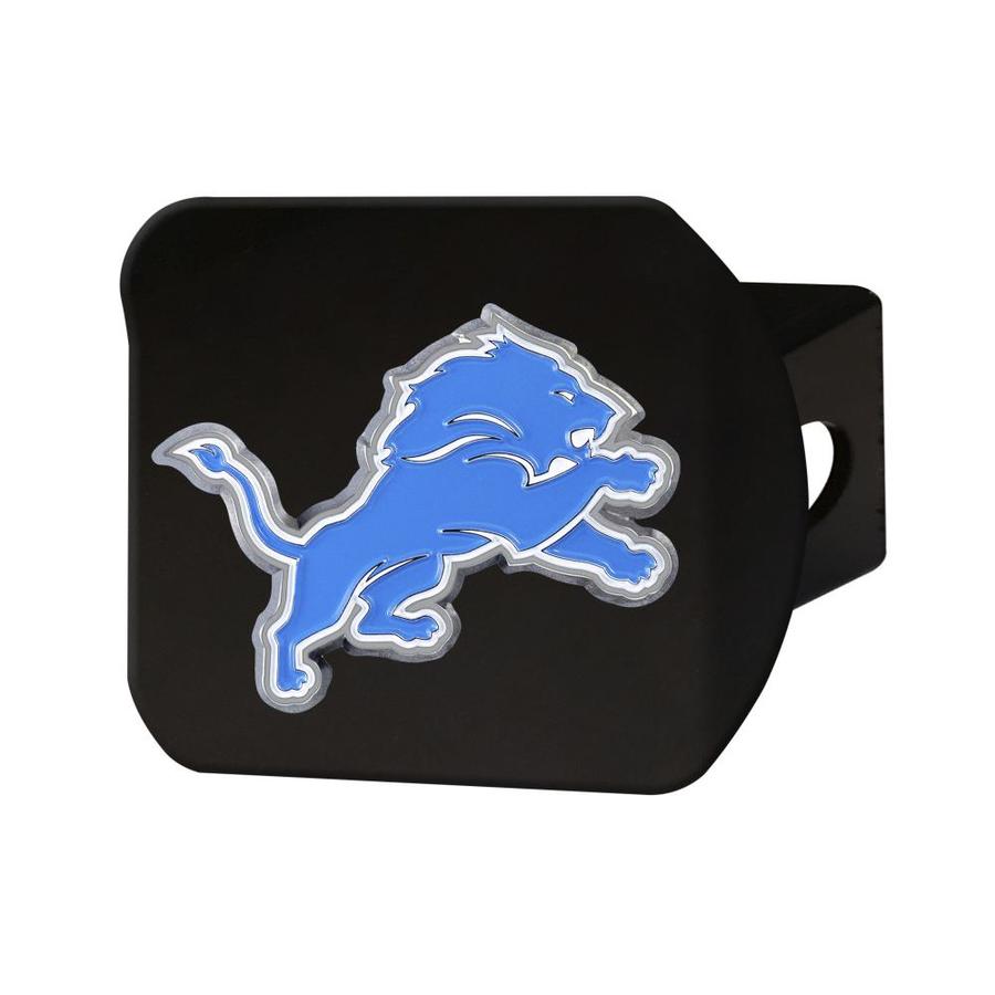 FANMATS Detroit Lions 3D Metal Color Emblem on Black Hitch Cover