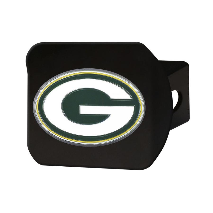 FANMATS Green Bay Packers 3D Metal Color Emblem on Black Hitch Cover