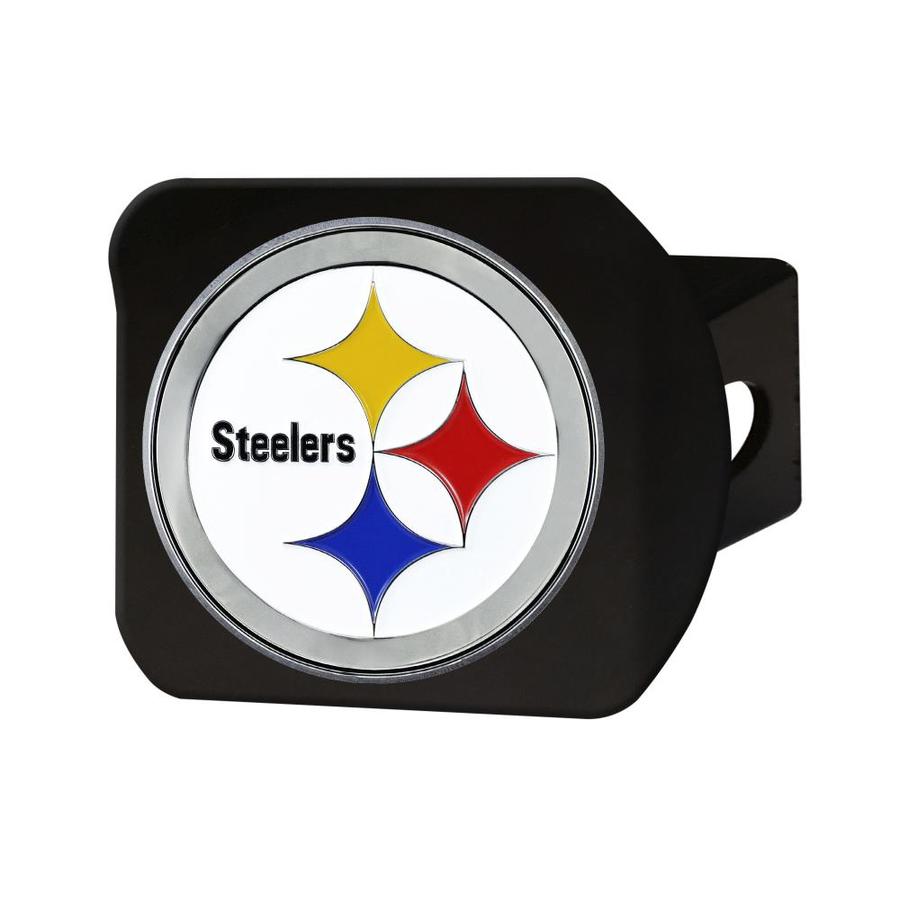 FANMATS Pittsburgh Steelers 3D Metal Color Emblem on Black Hitch Cover