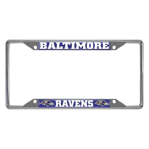 2 Baltimore Ravens Chrome Auto License Plate Frames