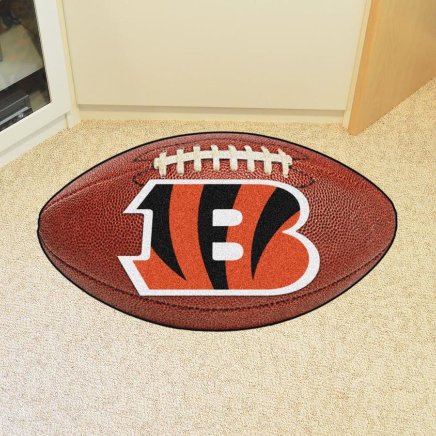 FANMATS Cincinnati Bengals Photorealistic Football Mat 1-1/2-ft x 2-1/2 ...