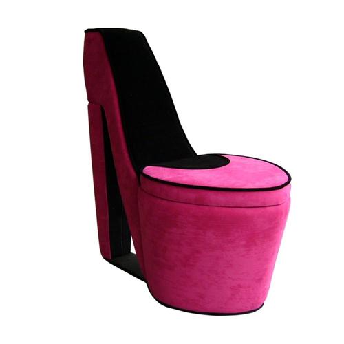 pink heel chair