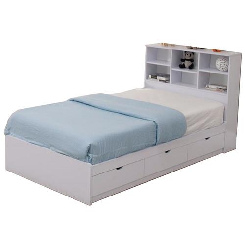 Benzara White Twin Trundle Bed with Storage in the Beds ...