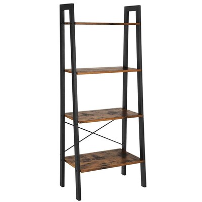 Benzara Black Metal 4 Shelf Ladder Bookcase At Lowes Com