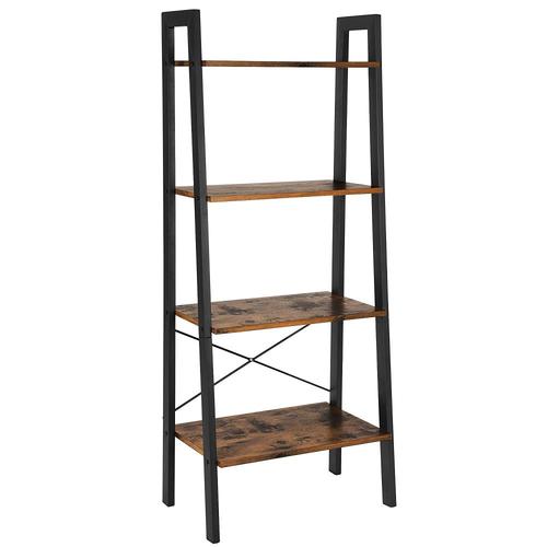 Benzara Black Metal 4Shelf Ladder Bookcase at