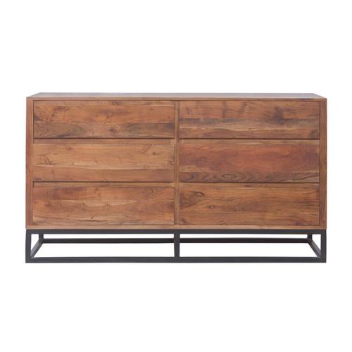 Benzara Brown Acacia 6 Drawer Dresser Tv Stand Dresser At Lowes Com