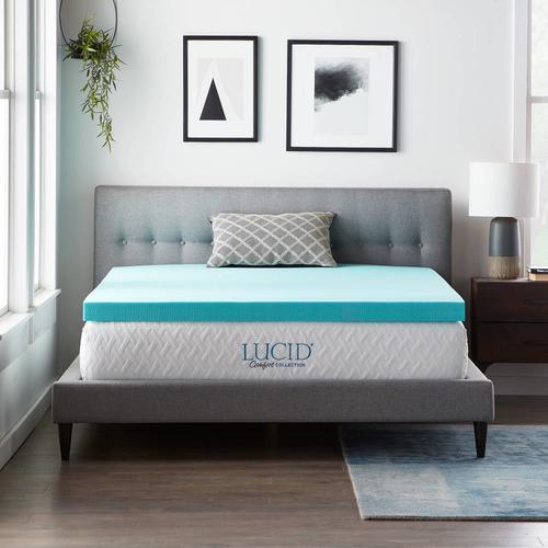 LUCID Comfort Collection Gel 3-in D Memory Foam King Mattress Topper in ...